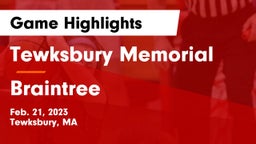 Tewksbury Memorial vs Braintree  Game Highlights - Feb. 21, 2023