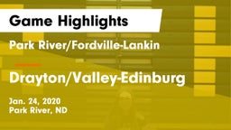 Park River/Fordville-Lankin  vs Drayton/Valley-Edinburg  Game Highlights - Jan. 24, 2020