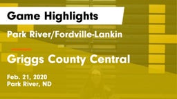 Park River/Fordville-Lankin  vs Griggs County Central  Game Highlights - Feb. 21, 2020