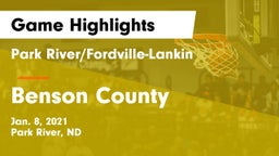 Park River/Fordville-Lankin  vs Benson County  Game Highlights - Jan. 8, 2021