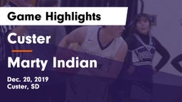 Custer  vs Marty Indian  Game Highlights - Dec. 20, 2019