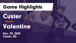 Custer  vs Valentine  Game Highlights - Dec. 29, 2020