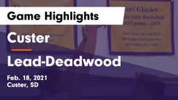 Custer  vs Lead-Deadwood  Game Highlights - Feb. 18, 2021