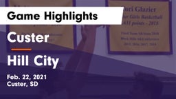 Custer  vs Hill City  Game Highlights - Feb. 22, 2021