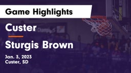 Custer  vs Sturgis Brown  Game Highlights - Jan. 3, 2023