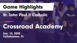 St. John Paul II Catholic  vs Crossroad Academy Game Highlights - Jan. 13, 2020