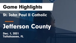 St. John Paul II Catholic  vs Jefferson County Game Highlights - Dec. 1, 2021