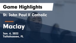 St. John Paul II Catholic  vs Maclay  Game Highlights - Jan. 6, 2022