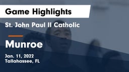 St. John Paul II Catholic  vs Munroe  Game Highlights - Jan. 11, 2022