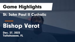 St. John Paul II Catholic  vs Bishop Verot  Game Highlights - Dec. 27, 2023
