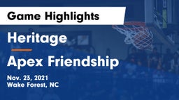 Heritage  vs Apex Friendship  Game Highlights - Nov. 23, 2021