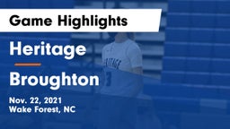 Heritage  vs Broughton  Game Highlights - Nov. 22, 2021