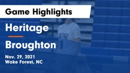 Heritage  vs Broughton  Game Highlights - Nov. 29, 2021