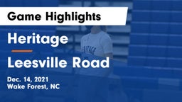 Heritage  vs Leesville Road  Game Highlights - Dec. 14, 2021