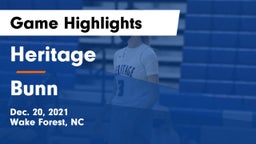 Heritage  vs Bunn  Game Highlights - Dec. 20, 2021