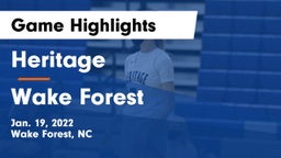 Heritage  vs Wake Forest  Game Highlights - Jan. 19, 2022