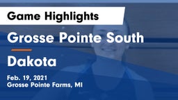 Grosse Pointe South  vs Dakota  Game Highlights - Feb. 19, 2021