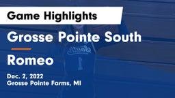 Grosse Pointe South  vs Romeo  Game Highlights - Dec. 2, 2022