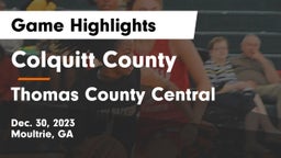 Colquitt County  vs Thomas County Central  Game Highlights - Dec. 30, 2023