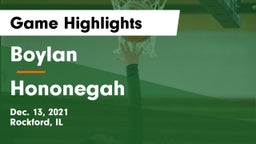 Boylan  vs Hononegah  Game Highlights - Dec. 13, 2021