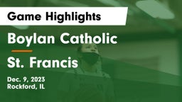 Boylan Catholic  vs St. Francis  Game Highlights - Dec. 9, 2023