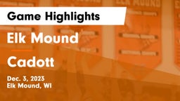 Elk Mound  vs Cadott  Game Highlights - Dec. 3, 2023