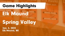 Elk Mound  vs Spring Valley  Game Highlights - Jan. 4, 2024