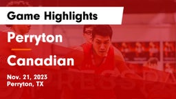 Perryton  vs Canadian  Game Highlights - Nov. 21, 2023