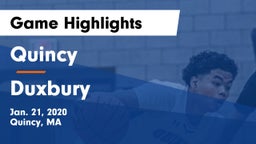 Quincy  vs Duxbury  Game Highlights - Jan. 21, 2020