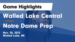 Walled Lake Central  vs Notre Dame Prep  Game Highlights - Nov. 28, 2023