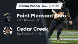 Recap: Point Pleasant Boro  vs. Cedar Creek  2019