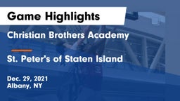 Christian Brothers Academy  vs St. Peter's of Staten Island Game Highlights - Dec. 29, 2021