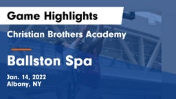 Christian Brothers Academy  vs Ballston Spa  Game Highlights - Jan. 14, 2022