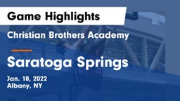 Christian Brothers Academy  vs Saratoga Springs  Game Highlights - Jan. 18, 2022