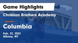Christian Brothers Academy  vs Columbia  Game Highlights - Feb. 22, 2022