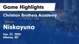 Christian Brothers Academy  vs Niskayuna  Game Highlights - Jan. 27, 2023