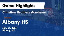 Christian Brothers Academy  vs Albany HS Game Highlights - Jan. 31, 2023