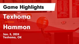 Texhoma  vs Hammon  Game Highlights - Jan. 5, 2024