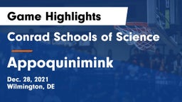 Conrad Schools of Science vs Appoquinimink  Game Highlights - Dec. 28, 2021