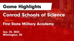 Conrad Schools of Science vs First State Military Academy Game Highlights - Jan. 25, 2022