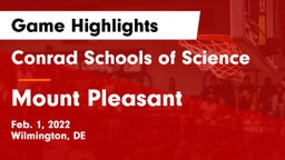 Conrad Schools of Science vs Mount Pleasant  Game Highlights - Feb. 1, 2022