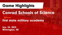 Conrad Schools of Science vs first state military academy Game Highlights - Jan. 24, 2023