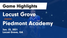Locust Grove  vs Piedmont Academy  Game Highlights - Jan. 23, 2021