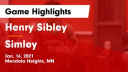 Henry Sibley  vs Simley  Game Highlights - Jan. 16, 2021