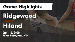 Ridgewood  vs Hiland  Game Highlights - Jan. 13, 2020