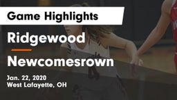 Ridgewood  vs Newcomesrown Game Highlights - Jan. 22, 2020