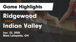 Ridgewood  vs Indian Valley  Game Highlights - Jan. 22, 2020