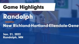 Randolph  vs New Richland-Hartland-Ellendale-Geneva  Game Highlights - Jan. 21, 2022
