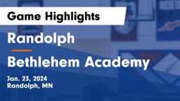 Randolph  vs Bethlehem Academy  Game Highlights - Jan. 23, 2024