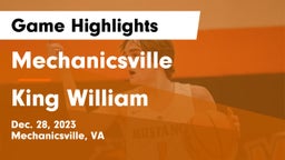 Mechanicsville  vs King William  Game Highlights - Dec. 28, 2023